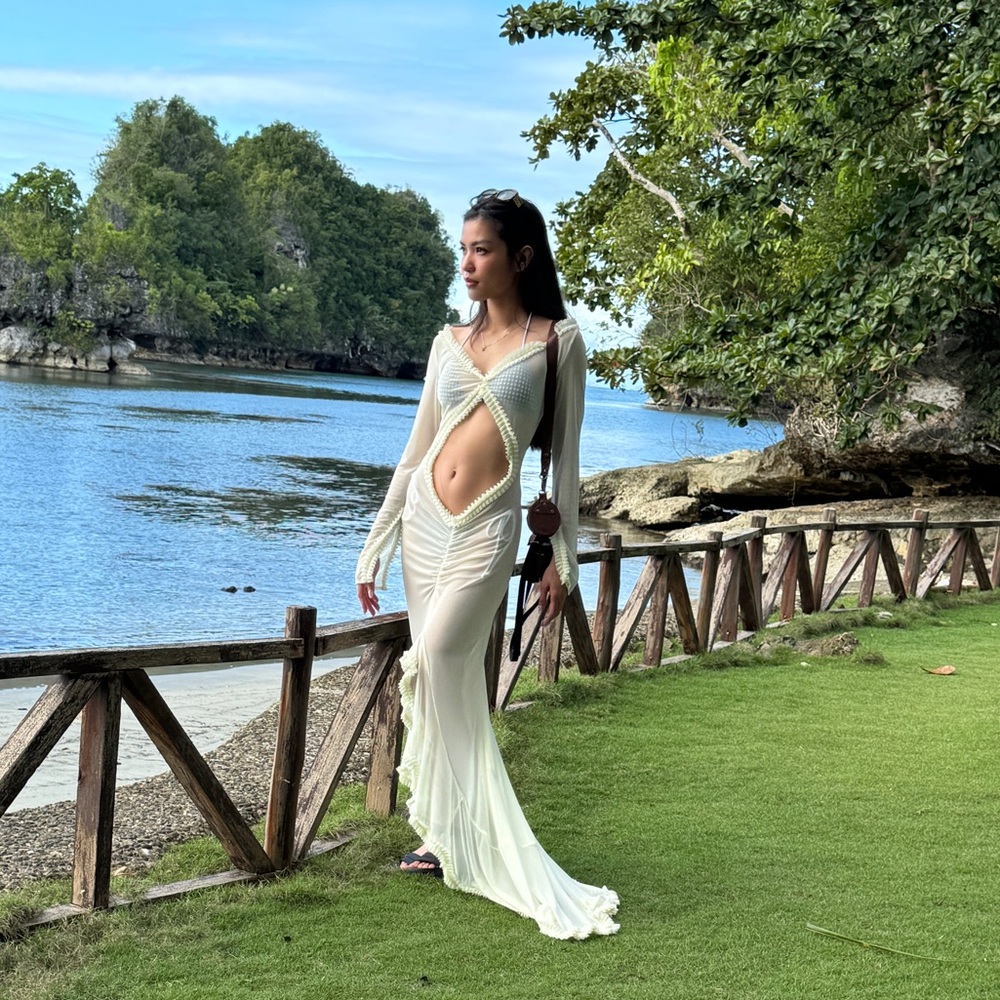 Mesh maxi dress
